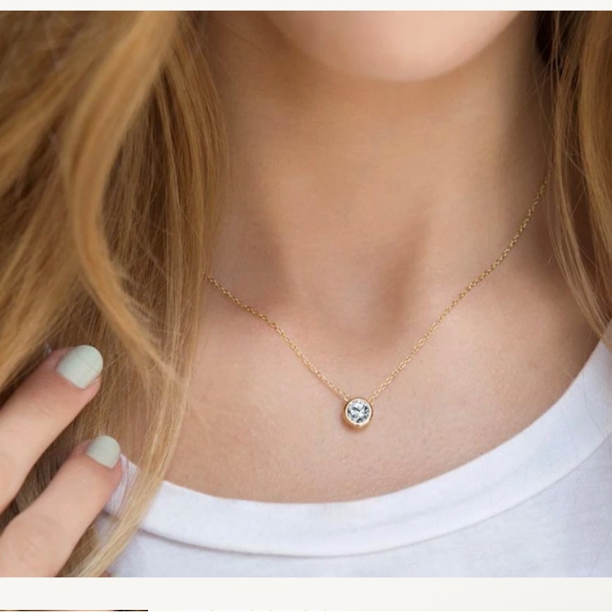 Nwot Ramla Minimalist Birthstone Necklace September Sapphire